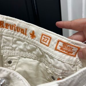 ROCK REVIVAL- SIZE 27 - white denim jeans EXCELLENT CONDITION